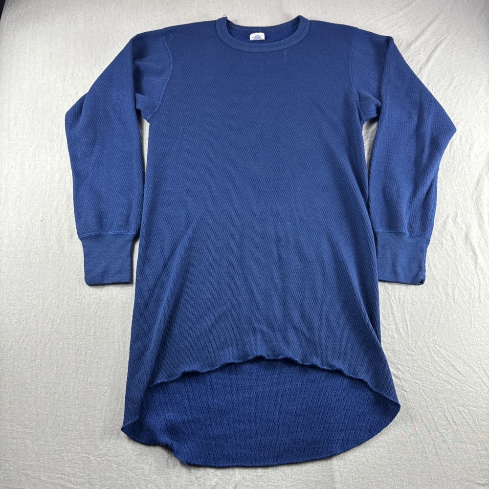 JE Morgan Arctex Waffle Knit Thermal Shirt Mens XL Blue Made in USA Base Layer